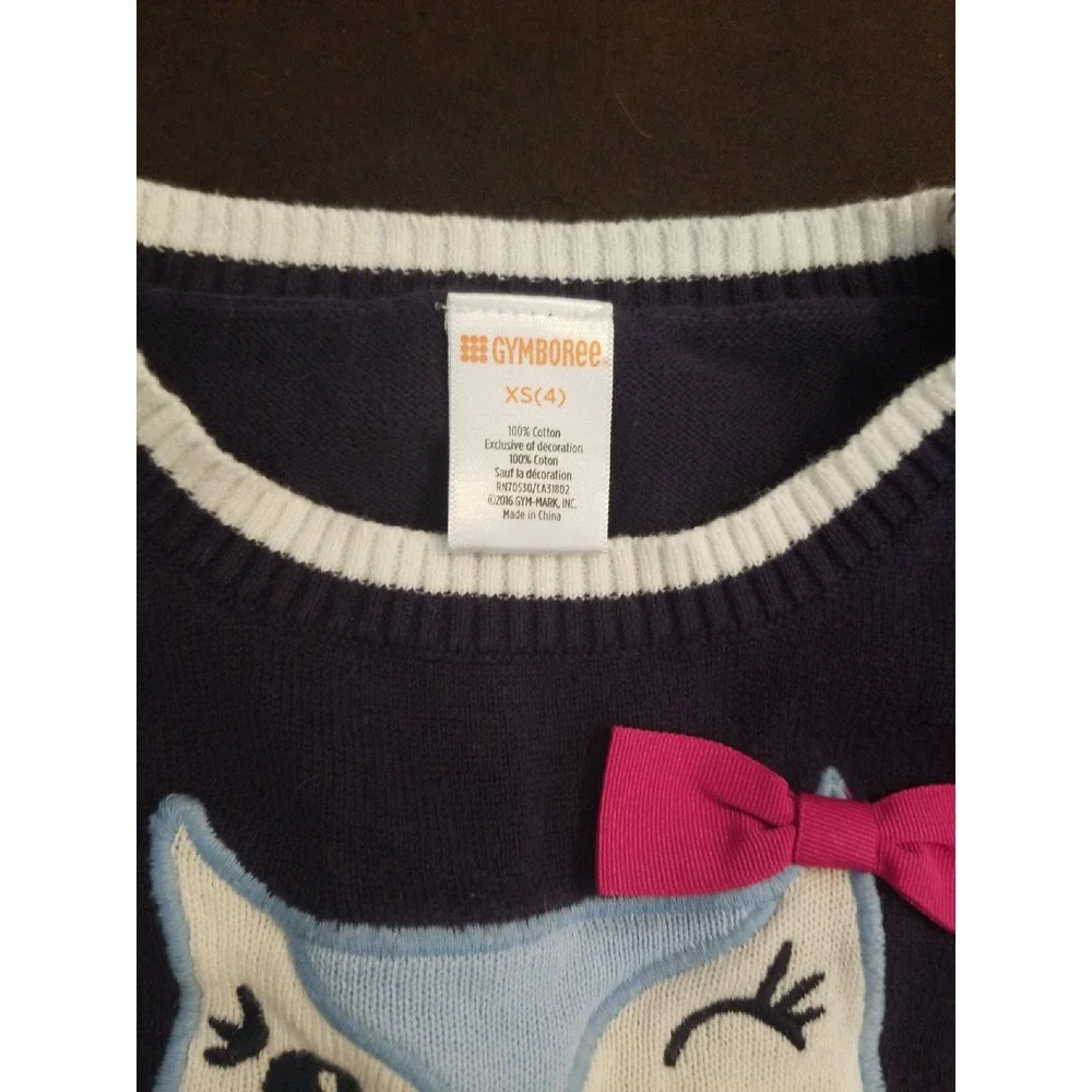 Gymboree charm class owl sweater xs‎ 4